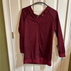 Newbury Kustom Burgundy V-Neck Top/Tunic